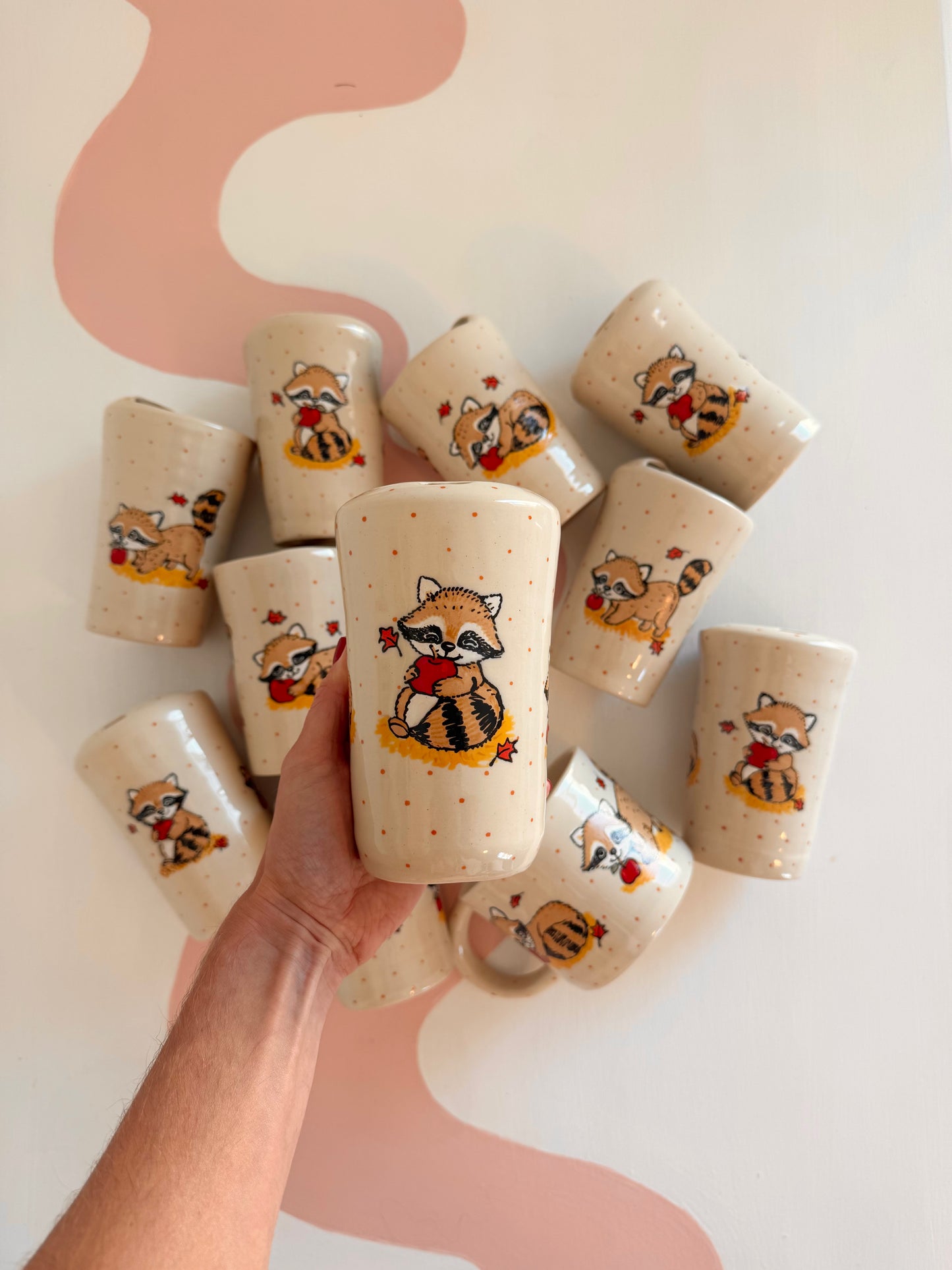 Autumn Apple Raccoon To-Go Cup