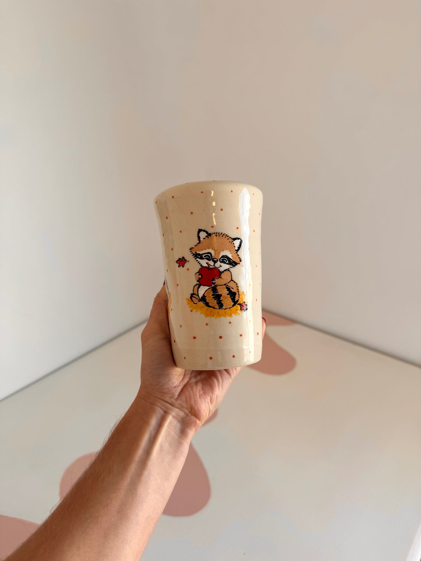 Autumn Apple Raccoon To-Go Cup