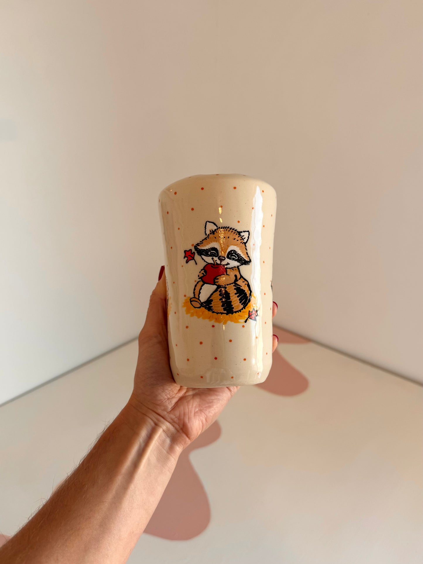 Autumn Apple Raccoon To-Go Cup