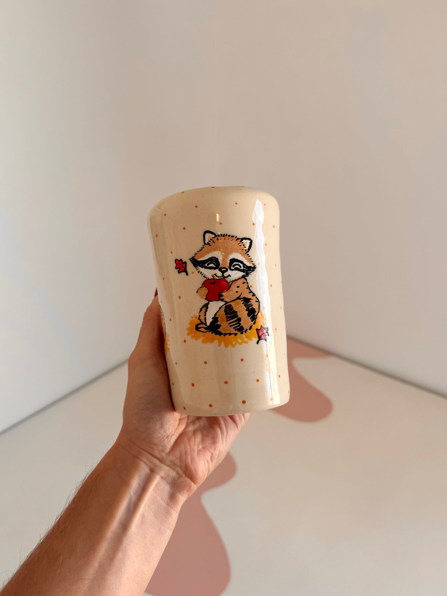 Autumn Apple Raccoon To-Go Cup
