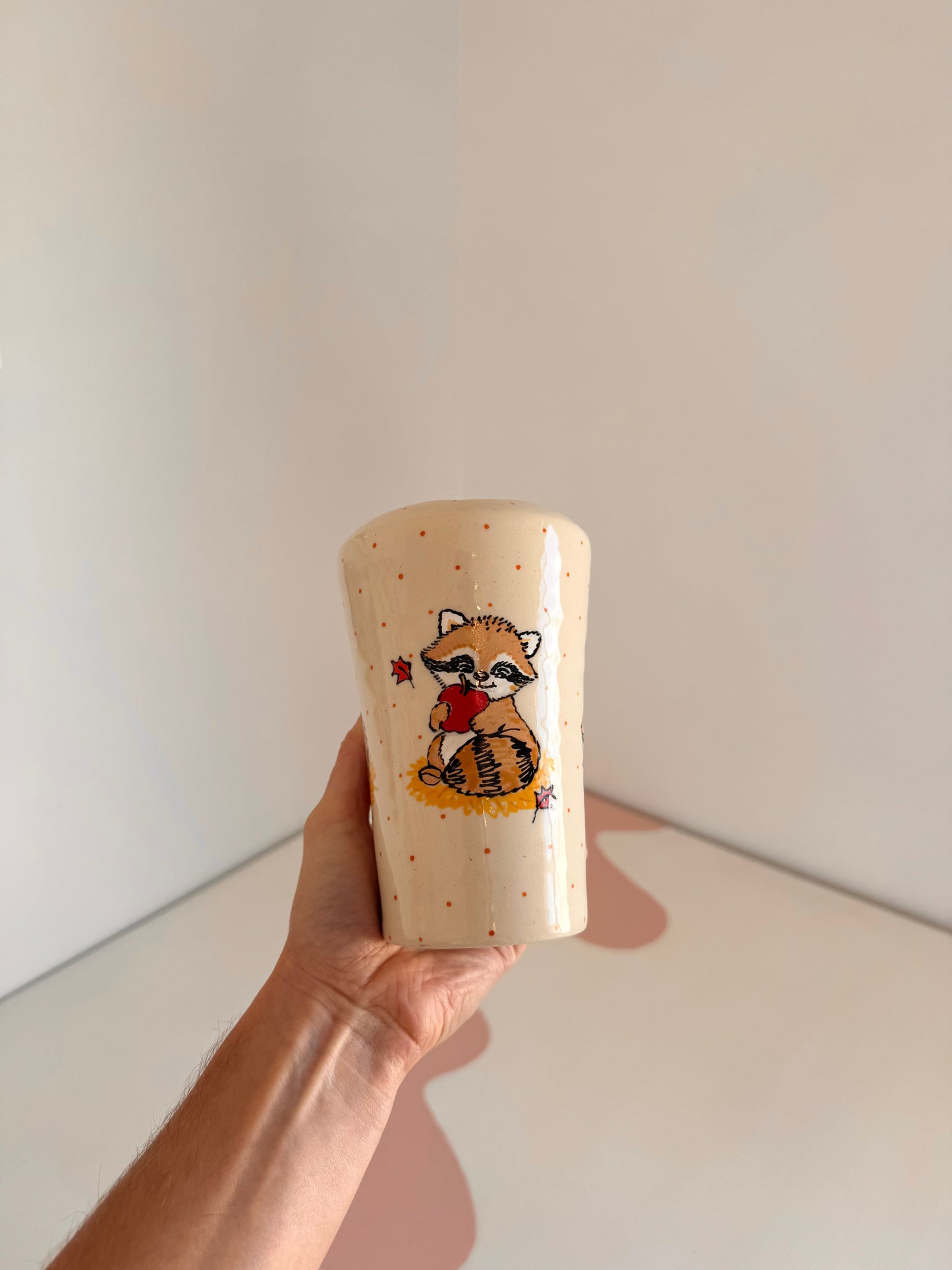 Autumn Apple Raccoon To-Go Cup