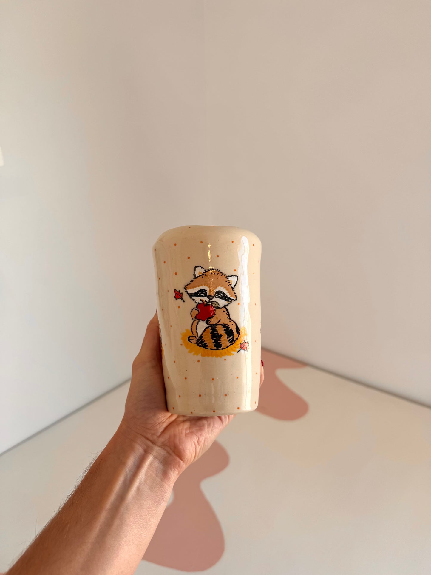 Autumn Apple Raccoon To-Go Cup